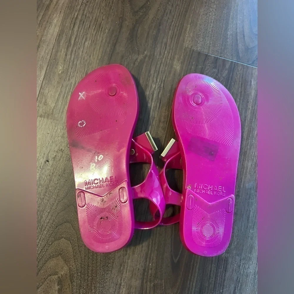 michael kors pink kayden jelly sandals size:10